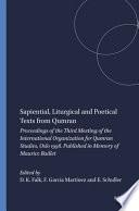 Sapiential, Liturgical and Poetical Texts from Qumran
