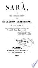 Sara ou les heureux effets d'une éducation chrétienne