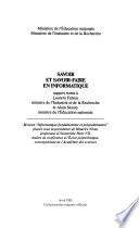 Savoir et savoir-faire en informatique