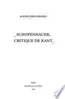 Schopenhauer, critique de Kant