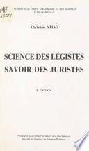 Science des légistes, savoir des juristes