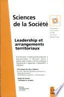 Sciences de la Société N° 53 Mai 2001 : Leadership et arrangements territoriaux