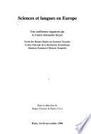 Sciences et langues en Europe