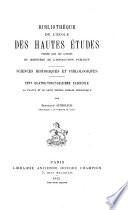 Sciences historiques et philologiques
