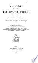 Sciences historiques et philologiques