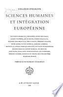 Sciences humaines et intégration européenne