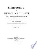 Scriptorum de musica medii aevi