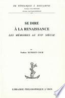 Se dire à la Renaissance
