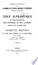 Séances et travaux de l'Académie des sciences morales et politiques, compte rendu