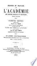 Séances et travaux de l'Académie des sciences morales et politiques, compte rendu