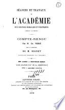 Seances et Travaux de l'Academie des Sciences Morales et Politiques