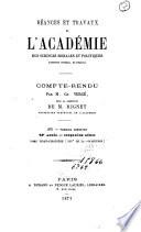 Seances et Travaux de l'Academie des Sciences Morales et Politiques
