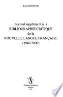 Second supplément à la Bibliographie critique de la nouvelle langue française (1940-2000)