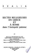 Sectes religieuses en Grèce et à Rome dans l'antiquité païenne