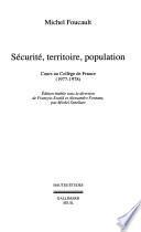 Sécurité, territoire, population