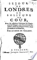 Sejour de Londres, ou Solitude de cour