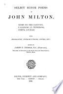 Select minor poems of John Milton