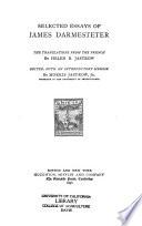 Selected Essays of James Darmesteter