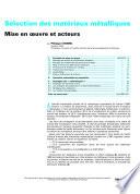 Selection des Materiaux Metalliques