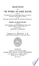 Selections from the works of Lord Bacon
