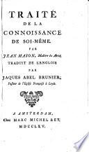 Self-knowledge. Traité de la connoissance de soi-même ... Traduit de l'anglois par Jacques Abel Brunier