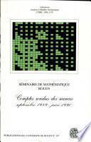 Séminaire de mathématiques Rouen - Comptes rendus des séances de septembre 1989 à juin 1990
