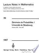 Séminaire de probabilités, Université de Strasbourg