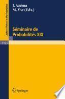 Seminaire de Probabilites XIX 1983/84