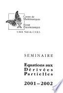 Séminaire équations aux dérivées partielles