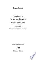 Séminaire La peine de mort: 2000-2001