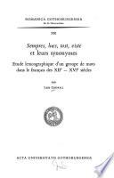 Sempres, lues, tost, viste et leurs synonymes