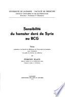 Sensibilité du hamster doré de Syrie au BCG