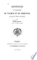 Sentences et proverbes du Talmud et du Midrasch