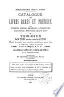 Séquestre Henri Pion. Catalogue des livres rares et précieux des estampes, dessins, aquarelles, lithographies, eaux-fortes, miniatures, objets d'art et tableaux de Me Pion, ancien notaire à Lyon