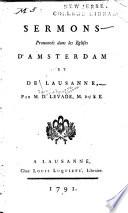 Sermons prononcés dans les églises d'Amsterdam et de Lausanne