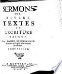 Sermons sur divers textes de l'Écriture Sainte