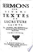 Sermons sur divers textes de l'Ecriture sainte