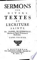 Sermons sur divers textes de l'Ecriture Sainte