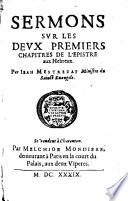 Sermons sur l'ép. aux Hébreux