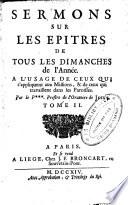 Sermons sur les épîtres de tous les dimanches de l'année