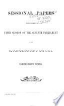Sessional Papers of the Parliament of the Dominion of Canada