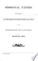 Sessional Papers of the Parliament of the Dominion of Canada