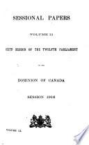 Sessional Papers of the Parliament of the Dominion of Canada
