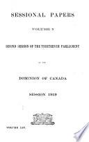 Sessional Papers of the Parliament of the Dominion of Canada
