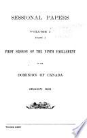 Sessional Papers of the Parliament of the Dominion of Canada