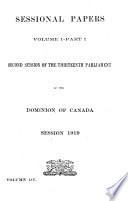 Sessional Papers of the Parliament of the Dominion of Canada