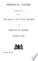 Sessional Papers of the Parliament of the Dominion of Canada