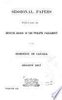 Sessional Papers of the Parliament of the Dominion of Canada