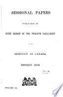 Sessional Papers of the Parliament of the Dominion of Canada