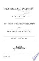 Sessional Papers of the Parliament of the Dominion of Canada